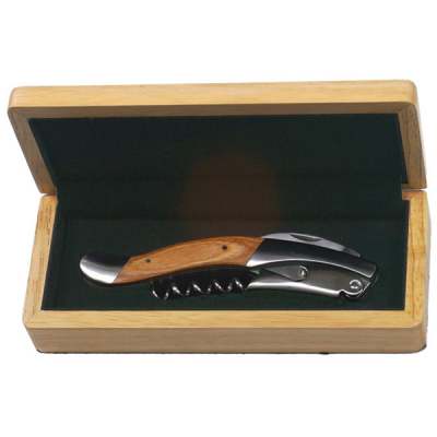 Michelangelo Waiter’s Corkscrew- Beechwood or Rosewood or Bamboo Handle – Natural Wood Box