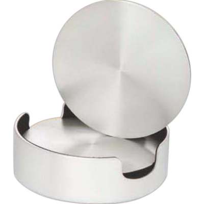 Aluminum Coasters & Cushioned Base holder – set of 4